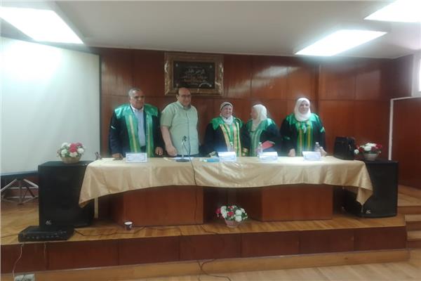 ريحاب محمد أثناء تكريمها بجامعة عين شمس