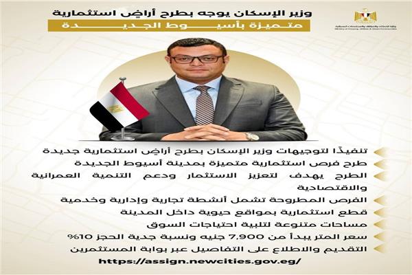 طرح فرص استثمارية بمدينة أسيوط الجديدة