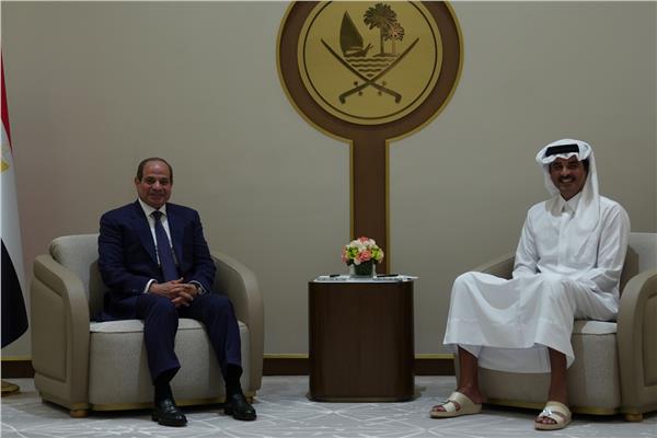 لقاء الرئيس السيسي وأمير قطر 