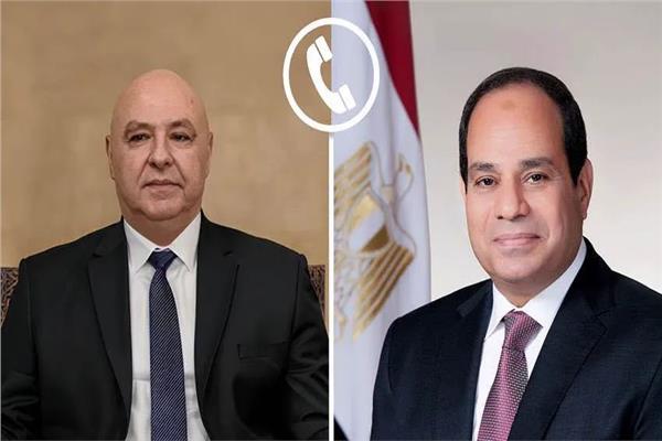  الرئيس عبد الفتاح السيسي ، والرئيس اللبناني جوزيف عون