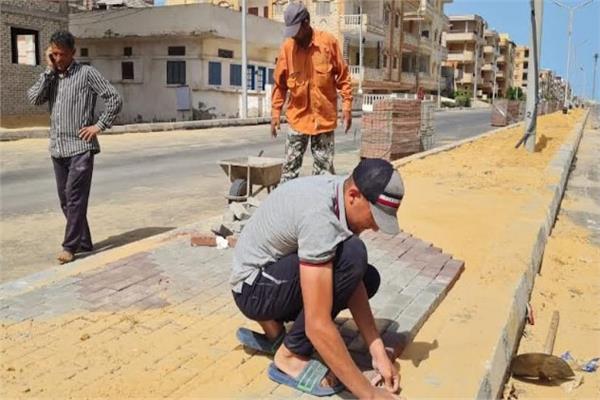 جانب من أعمال تركيب الإنترلوك 