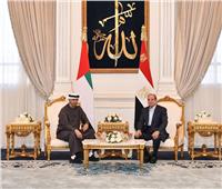 السيسي يستقبل محمد بن زايد بمطار العلمين